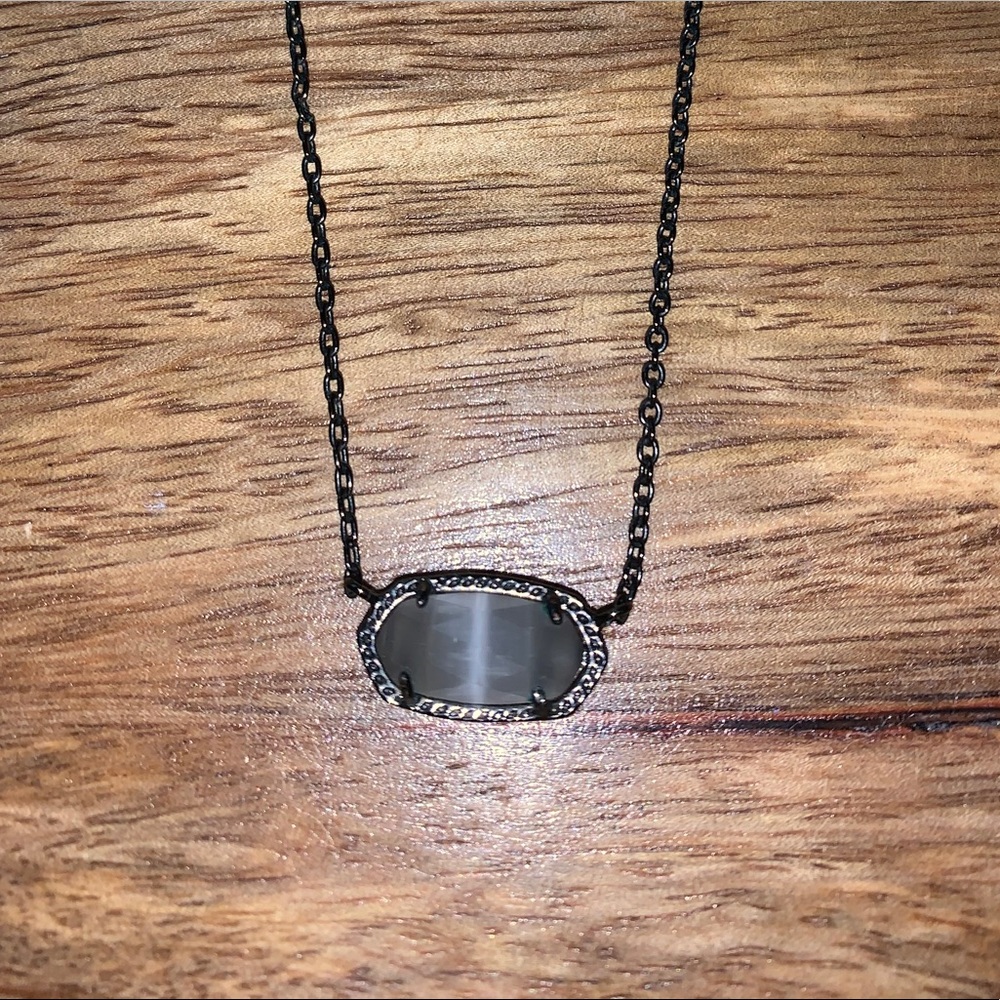 Gunmetal and grey marbled Kendra Scott necklace